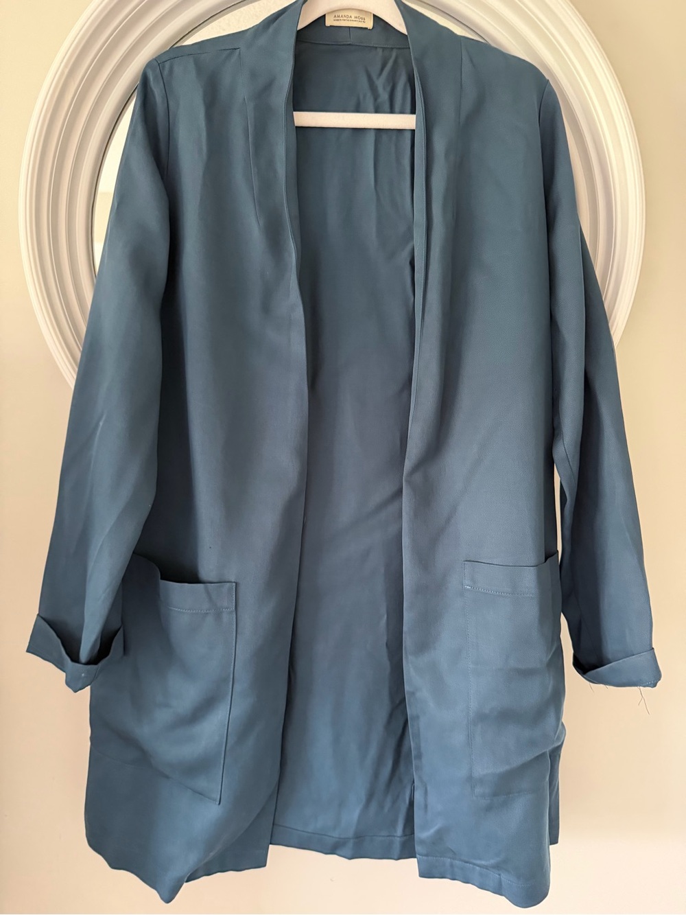 Amanda Moss Navy Open-Front Blazer